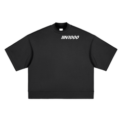 1IN1000 Unisex Heavyweight Pure Cotton Oversized Mock Neck T-shirt