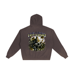 1IN1000 Unisex Pure Cotton Hand-Frayed Sunfade Zip Hoodie