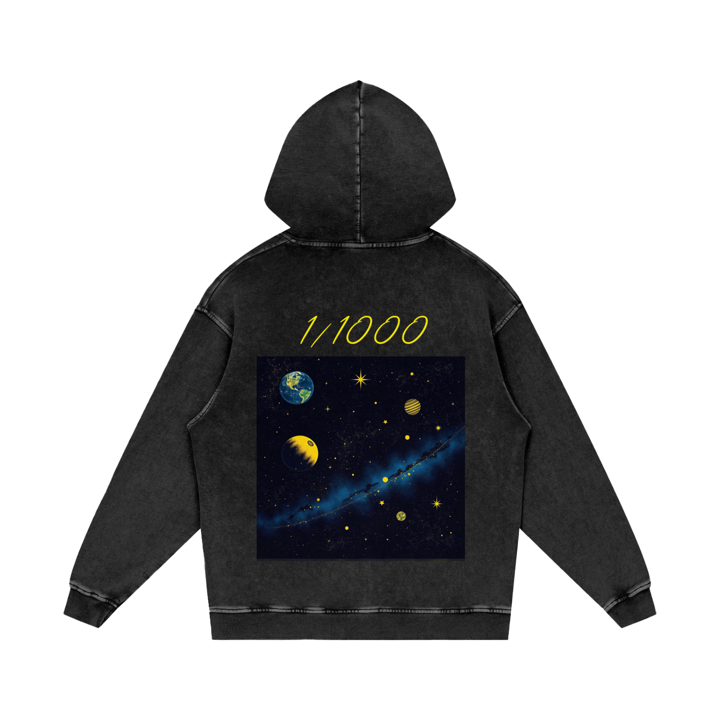 1IN1000 Unique Galaxy Unisex Pure Cotton Oversize Hoodie - 420 GSM